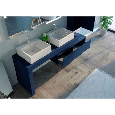 Meuble De Salle De Bain Melizzano Bleu Saphir Distribain