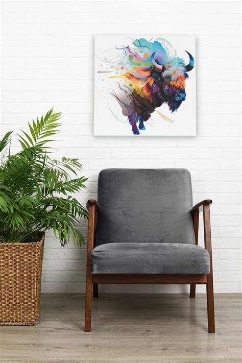 Digital Download Buffalo Painting, Colorful Buffalo, Printable Wall Art ...