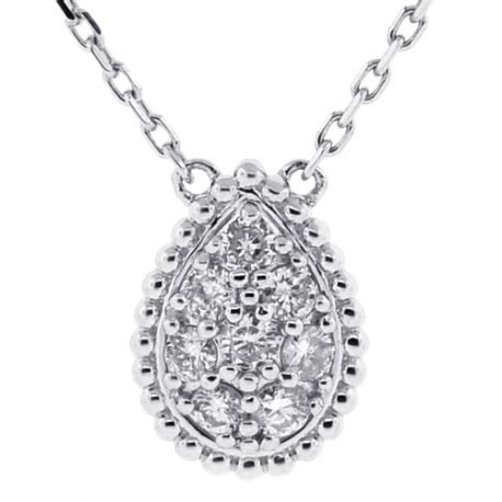 Womens Diamond Pear Shape Pendant Necklace 14K White Gold 37ct