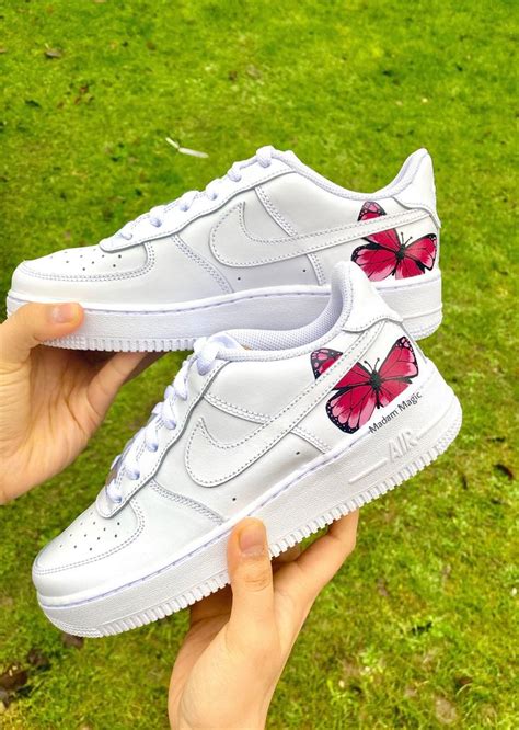 Hand Painted Custom Air Force Low Pink Butterfly Af Etsy Uk Nike