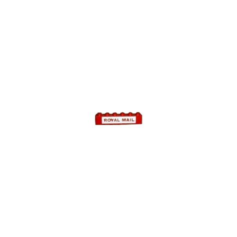 LEGO Red Brick 1 X 6 With ROYAL MAIL On White Background 3009