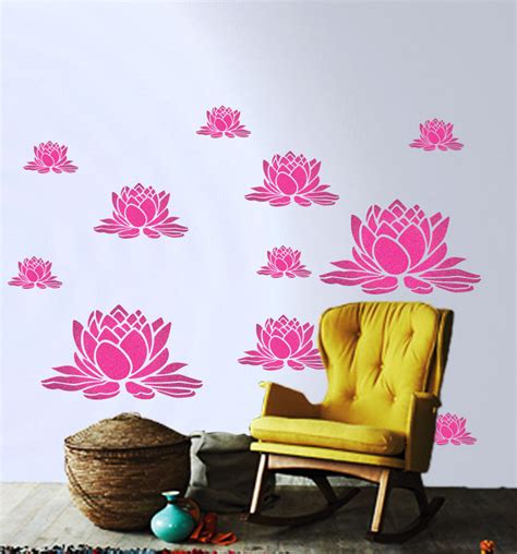 Customize Lotus Stencil Design | Reusable Wall painting Stencils