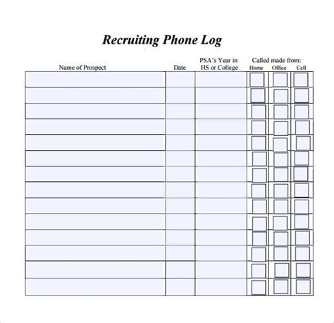 Phone Log Template - 10+ Word, PDF Documents Download | Free & Premium ...