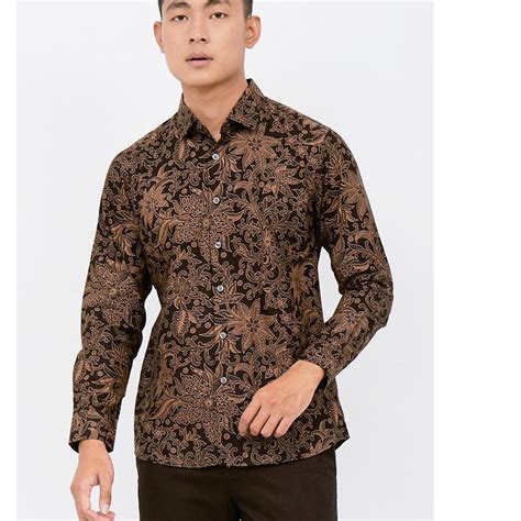 Jual Odza Kemeja Batik Lengan Panjang Baju Pria Modern Model Slim Fit