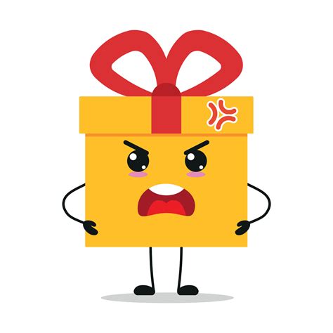 Cute Angry T Box Character Funny Mad T Box Cartoon Emoticon In