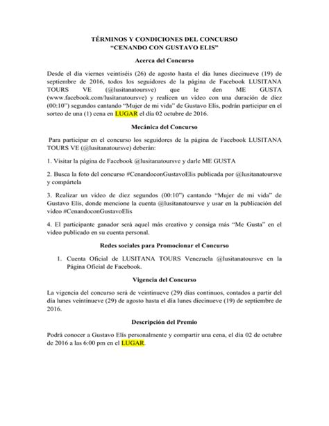 Leer T Rminos Y Condiciones Agencia De Viajes Y Turismo