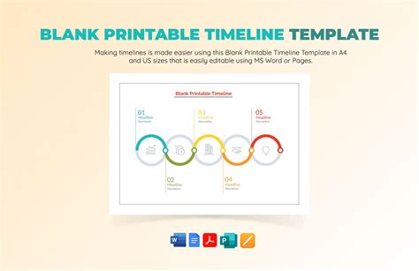 Blank Printable Timeline Template in Word, Pages, PDF - Download ...