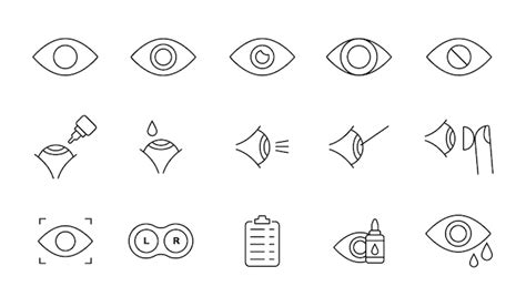 Premium Vector Eye Line Icon Set Ophthalmology Icon Set