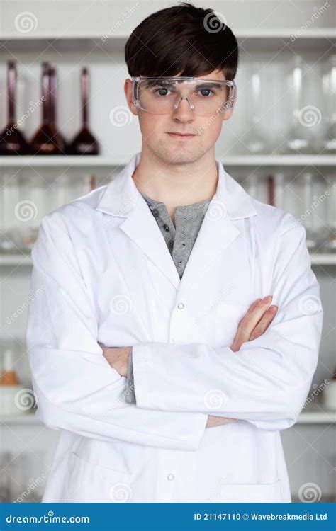 Portrait Of A Male Scientist Posing Stock Photo Image Of Background