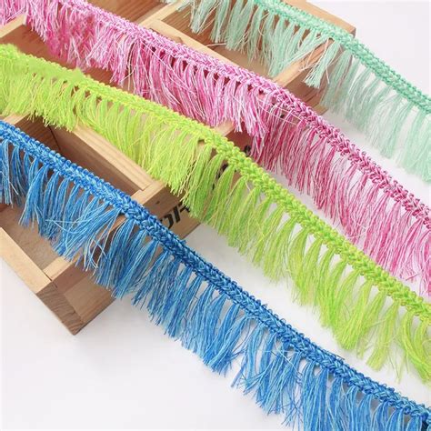 Polyester Fringe Lace Tassel 4cm Multicolor Handmade Fringes Trim