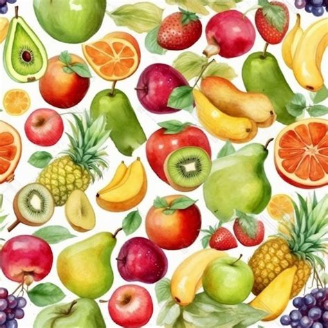 Premium AI Image | A watercolor painting of a fruit background.