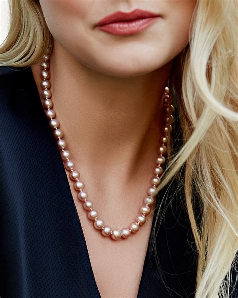 85 95mm Pink Freshwater Pearl Necklace Aaa Quality