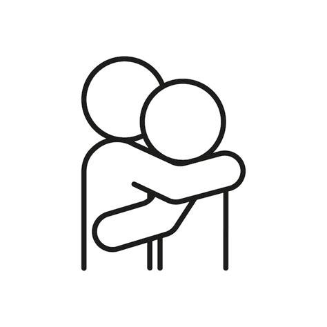 Premium Vector People Hug Support Empathy And Compassion Icon Care Mind Save Personality