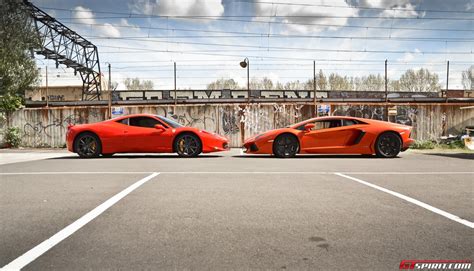 Ferrari 458 Vs Lamborghini Aventador GTspirit