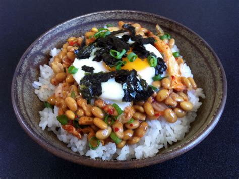 Natto, Kimchi & Egg Rice Bowl – Hiroko's Recipes