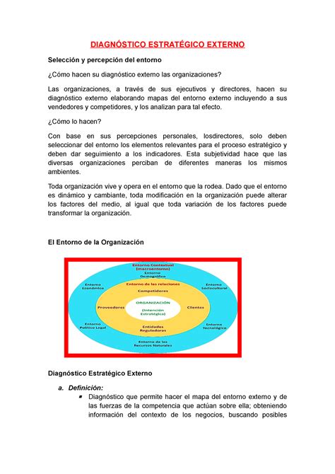 Diagnostico Estrategico Externo Diagn Stico Estrat Gico Externo