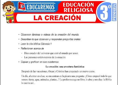 La Creaci N Para Tercero De Primaria Fichas Gratis