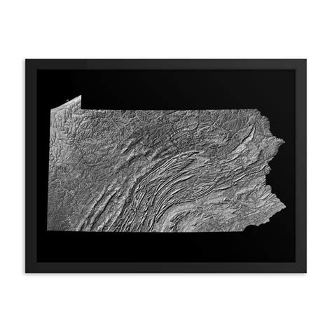 Pennsylvania Topographic Map Map Art Print Pennsylvania Gift Elevation Map Geographical Map ...