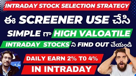 Intraday Stock Selection Strategy Daily Get To In Intraday Find