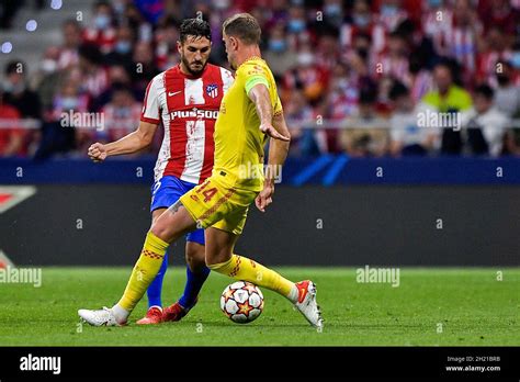 Madrid Spain October 19 Koke Of Club Atletico De Madrid And Jordan