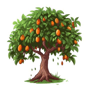 Mango Tree Vector Sticker Clipart Mango Tree With Mango Cartoon