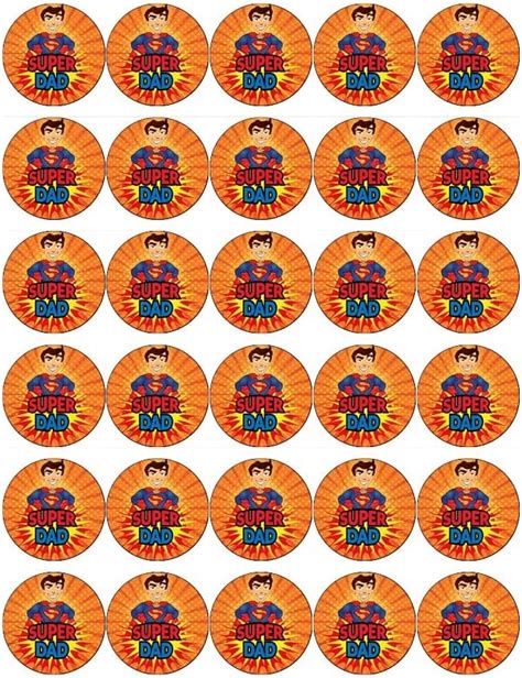 Amazon 30 Fathers Day Superdad Cupcake Toppers Edible Wafer Paper