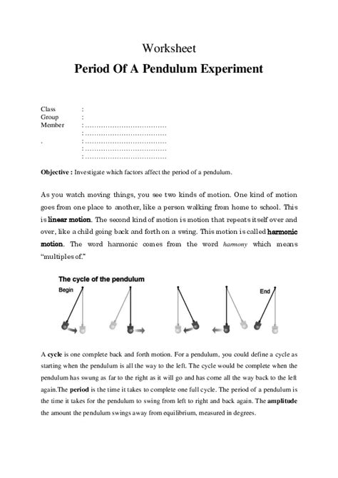 (DOC) Worksheet Period Of A Pendulum Experiment | Anindita Aldiano ...