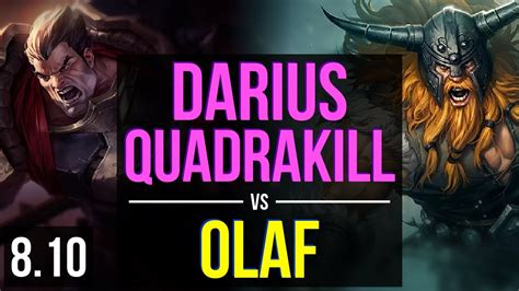 Darius Vs Olaf Top ~ Quadrakill Dominating Kda 10 2 7 ~ Korea