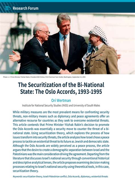 Pdf The Securitization Of The Bi National State The Oslo Accords