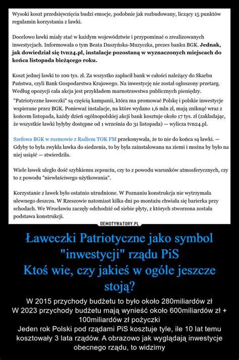 Aweczki Patriotyczne Jako Symbol Inwestycji Rz Du Pis Kto Wie Czy