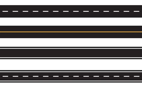 Horizontal straight roads with dashed lines, highways, street for ...