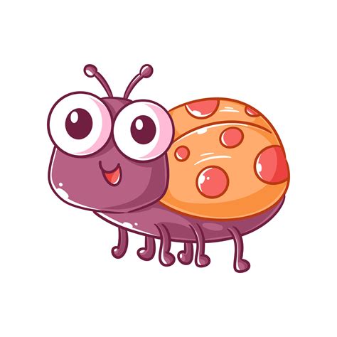 Cute Beetle Is Walking And Smiling 23365888 Vector Art At Vecteezy