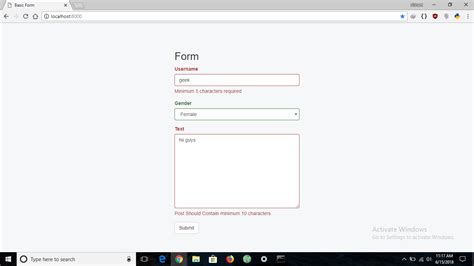 Python Form Validation Using Django GeeksforGeeks