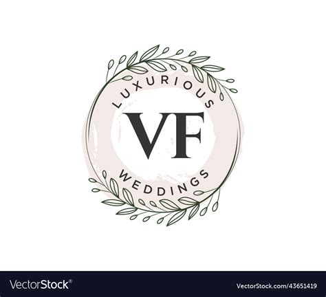 Vf Initials Letter Wedding Monogram Logos Vector Image