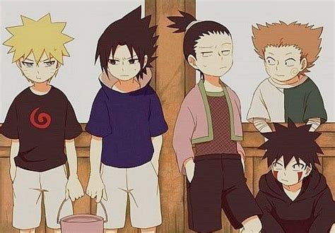 Inuzuka Kiba Akimichi Ch Ji Nara Shikamaru Uchiha Sasuke And Uzumaki