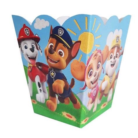 Pochoclera O Caramelera Borde Ondeado Paw Patrol 6u Partyplace