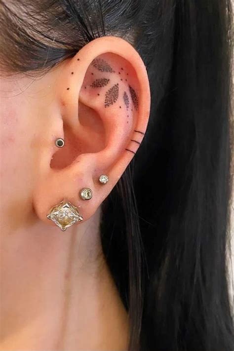 21 Cute And Cool Small Ear Tattoos For Women In 2021