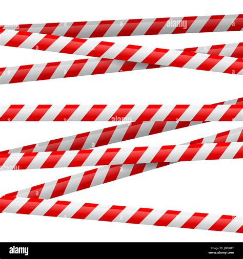 Realistic red and white danger tape. Illustration on white background ...