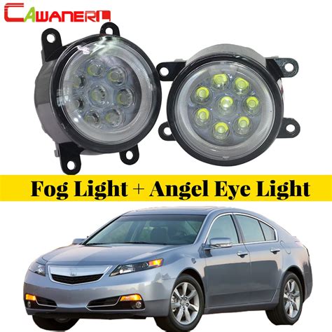 Cawanerl Car Accessories LED Bulb Fog Light Angel Eye Daytime Running