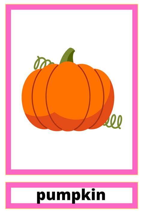 Printable Vegetable Flashcard