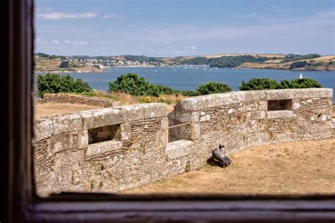 View Over The Town And Beach From Pendennis Castle St Mawes Cornwall