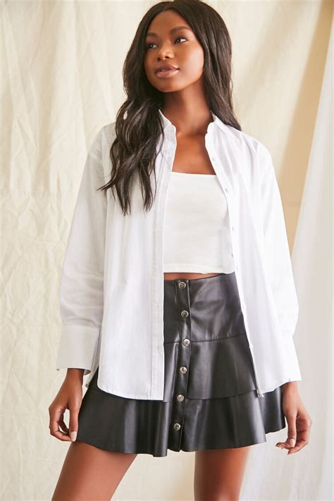 Faux Leather A Line Skirt