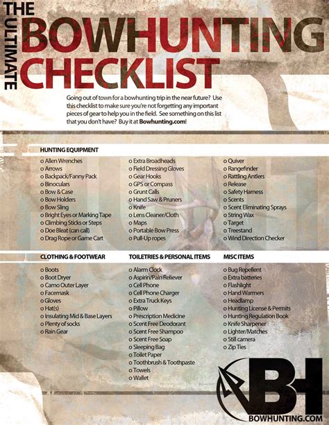 Bowhunter's Checklist | Bowhunting.com