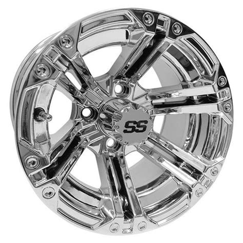 12 Golf Cart Wheel Chrome Rim And Center Cap 12x7 Et 25