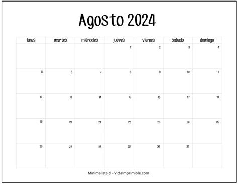 Calendarios 2024 Para Imprimir Descarga Gratis Minimalista