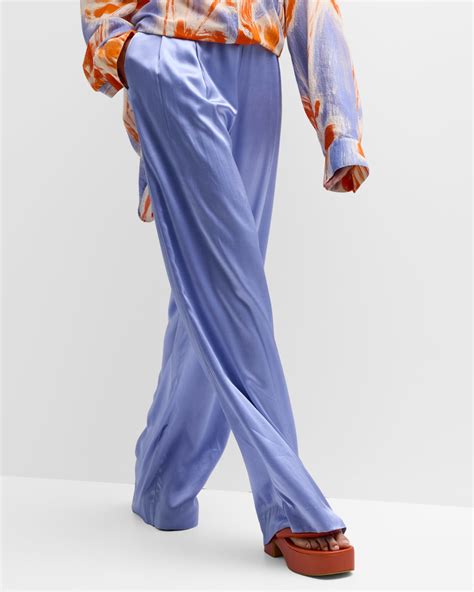 Essentiel Antwerp Dotto Wide Leg Satin Pants Neiman Marcus