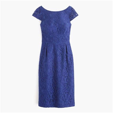 J Crew Elsa Dress In Leavers Lace Cap Sleeve Lace Dress Lace Blue