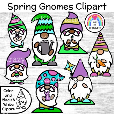 Spring Gnomes Clipart {Accents for Easter, March and April}