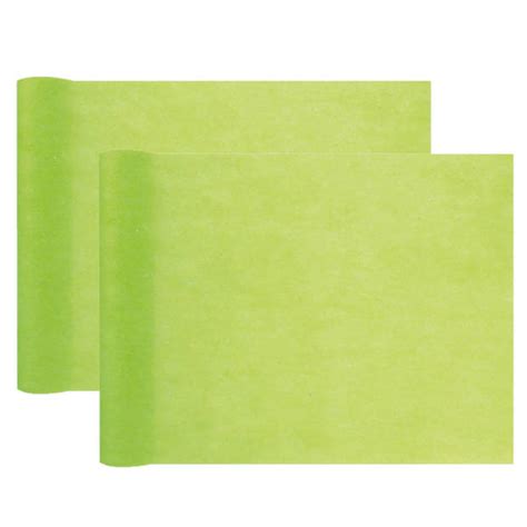 Tafelloper Op Rol 2x Appelgroen 30 Cm X 10 M Non Woven