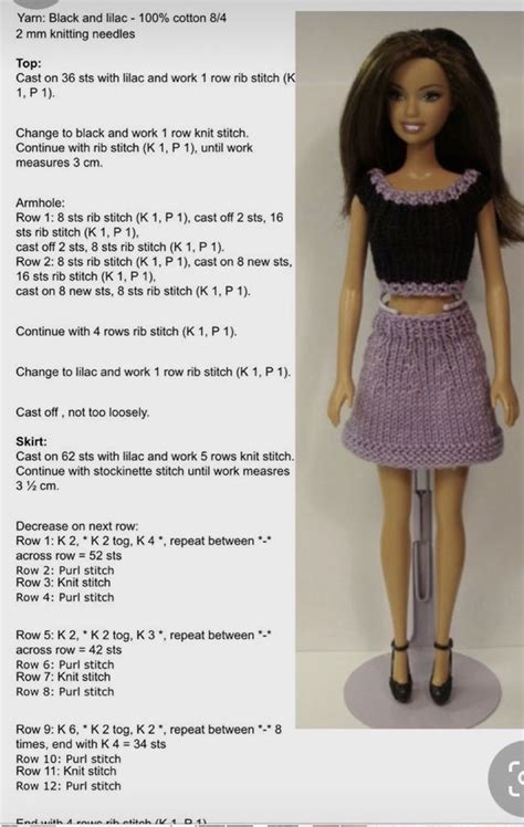 Pin By Birge Vestervik On Aa Barbie Stickatillbarbie Barbie Knitting